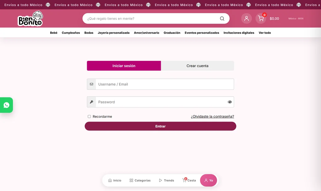 Bien Bonito: la cuenta del cliente