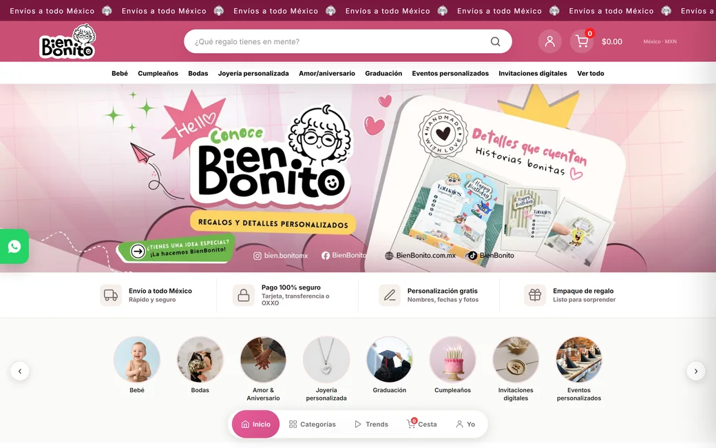 Tienda en línea de Bien Bonito