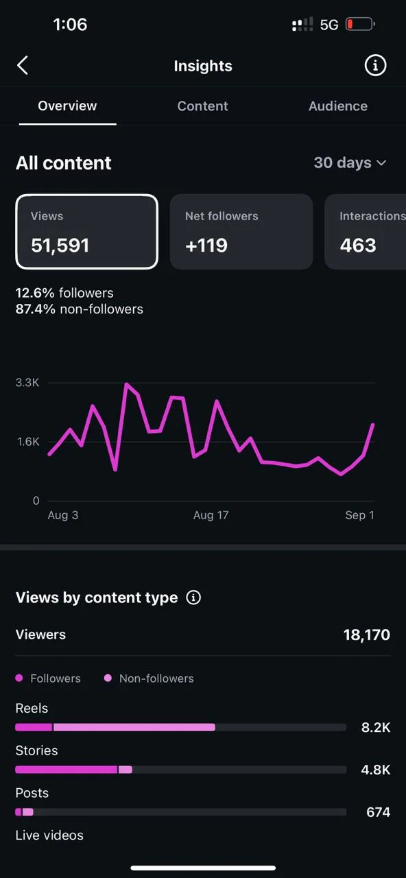 Rendimiento por publicación en Instagram