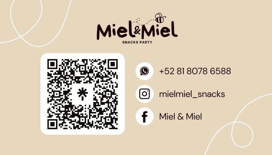 Tarjeta de contacto de Miel & Miel con código QR
