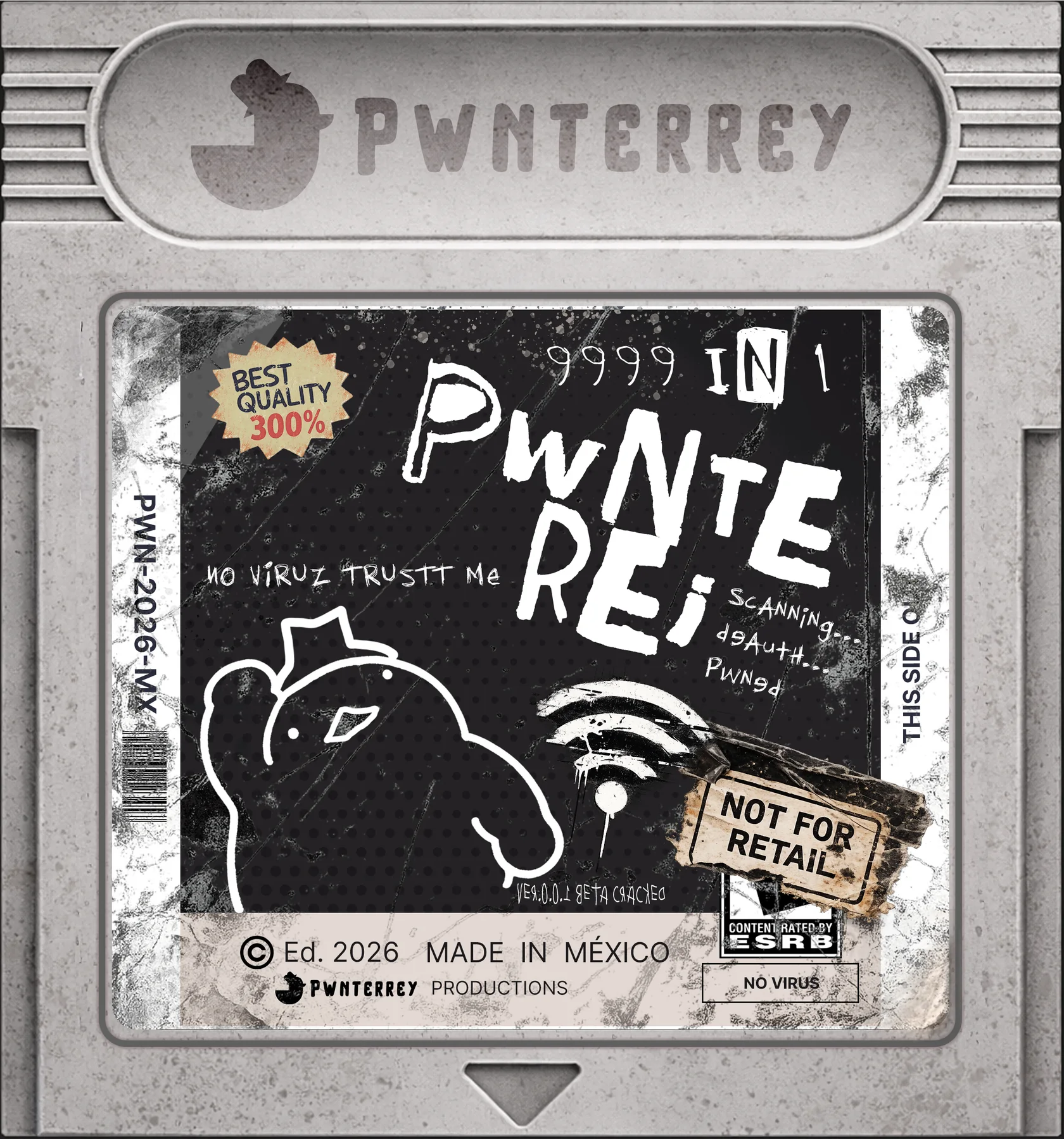 Diseño del badge electrónico Pwnterrey 2026