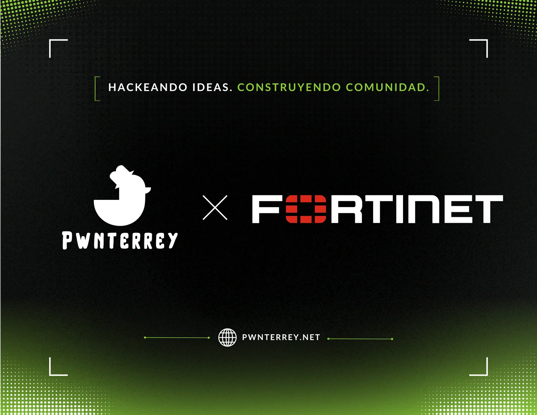 Anuncio de colaboración Pwnterrey y Fortinet