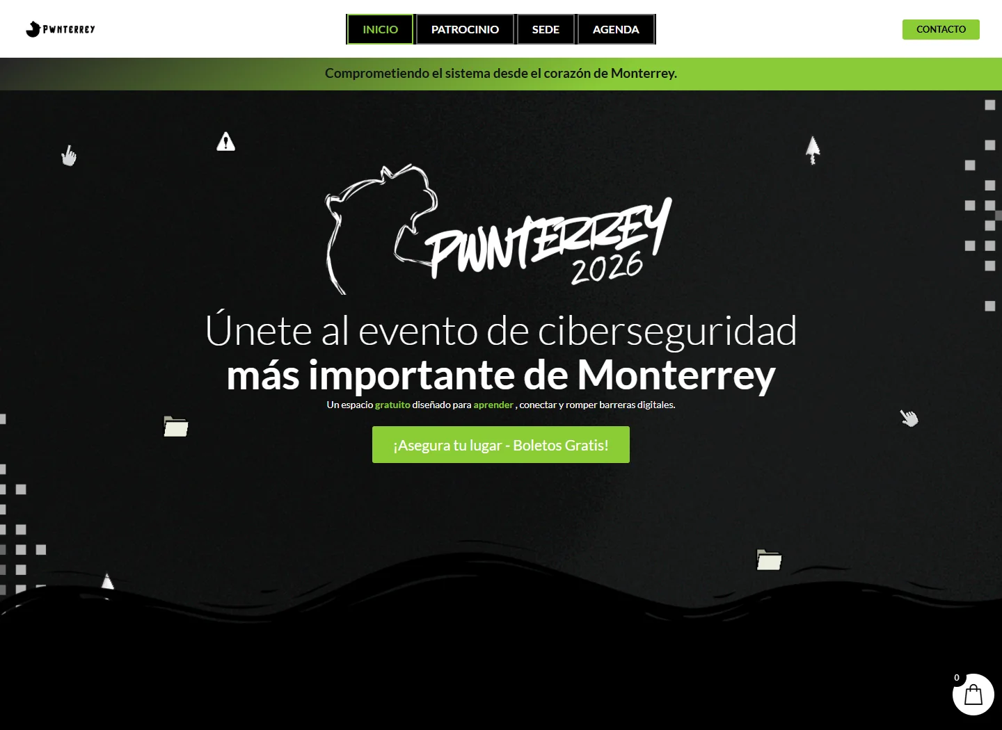 Página de inicio diseñada para Pwnterrey 2026